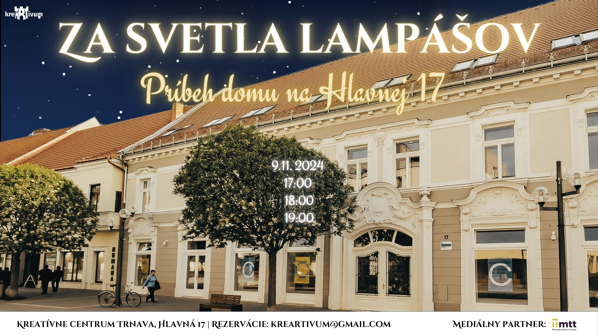 Za svetla lampášov: Príbeh domu na Hlavnej 17, 9.11.2024, Trnava