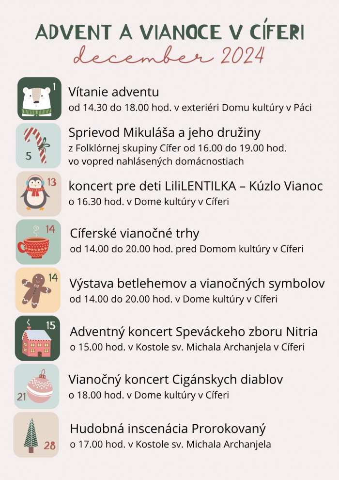Advent, Mikuláš a Vianoce v Cíferi