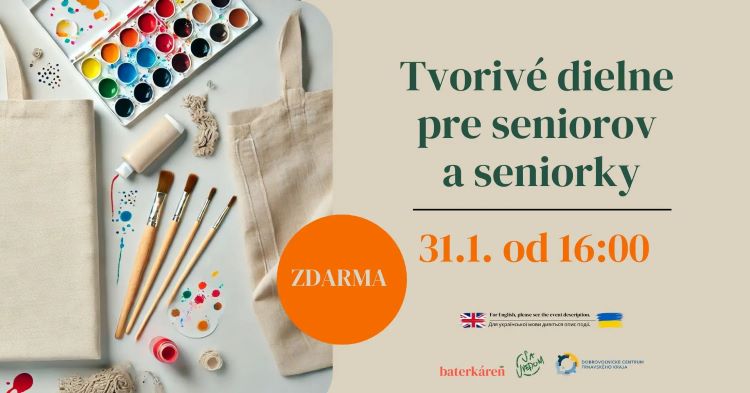 Tvorivé dielne pre seniorov a seniorky – Maľovanie na tašky, Baterkáreň Trnava,  31.1.2025