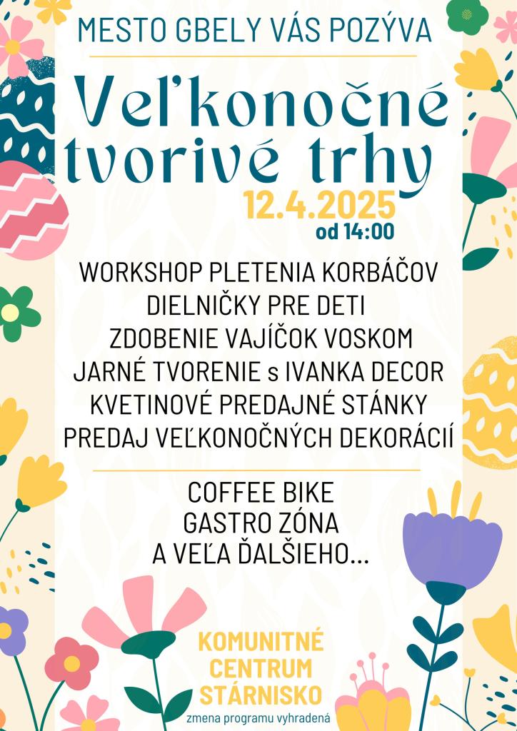 Veľkonočné tvorivé trhy, Gbely, 12.4.2025
