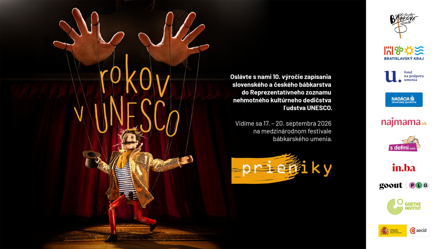 Medzinárodný festival bábkarského umenia PRIENIKY v Bratislavskom bábkovom divadle