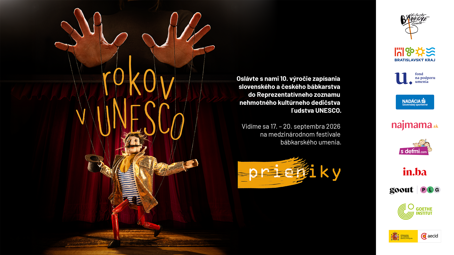 Medzinárodný festival bábkarského umenia PRIENIKY v Bratislavskom bábkovom divadle